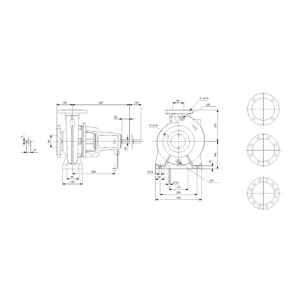 Grundfos Normpumpe Standard NK 50-200/181 AY1F2AESBAQEXW1, 11kW 2900/min, ohne Motor... GRUNDFOS-96752680 5700838589917 (Abb. 3)