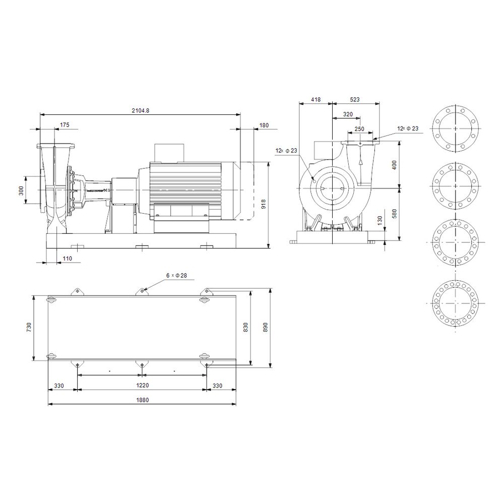 Grundfos Normpumpe Standard NK 250-350/294 AA2F1AESBQQETW3, 45kW 1478/min, mit Motor... GRUNDFOS-98573828 5711497444318 (Abb. 3)