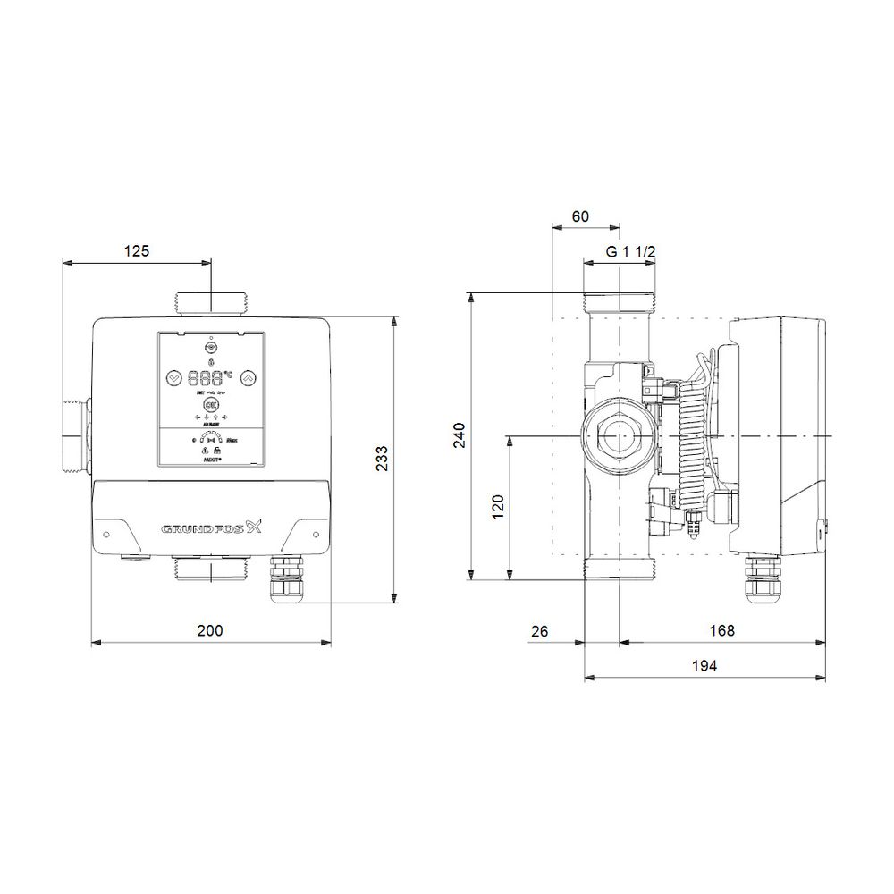 Grundfos Mischkreislösung MIXIT 25-6.3 L NRV, DN 25 Volumenstrom 0,3m3/h Anschluss l... GRUNDFOS-99508816 5713830256350 (Abb. 3)