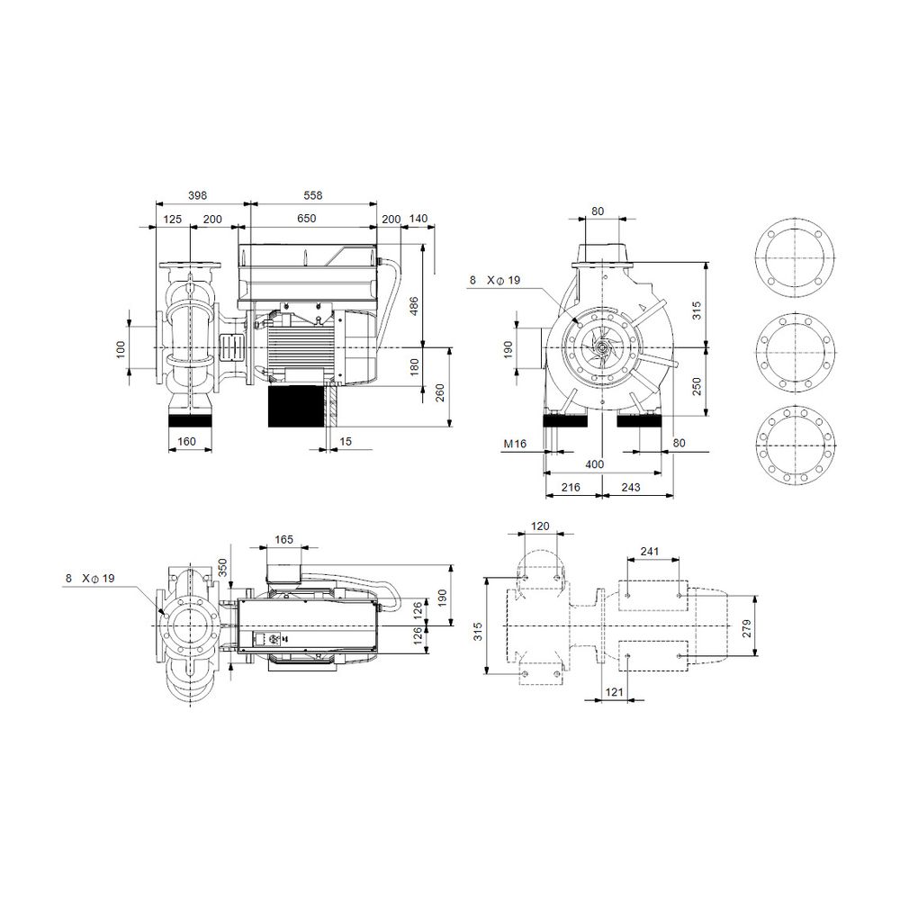 Grundfos Blockpumpe NBGE 200-150-250/262BASF2AESBQQERW3, 1475/min 30kW 16 bar, Förde... GRUNDFOS-92943257 5715121921145 (Abb. 3)