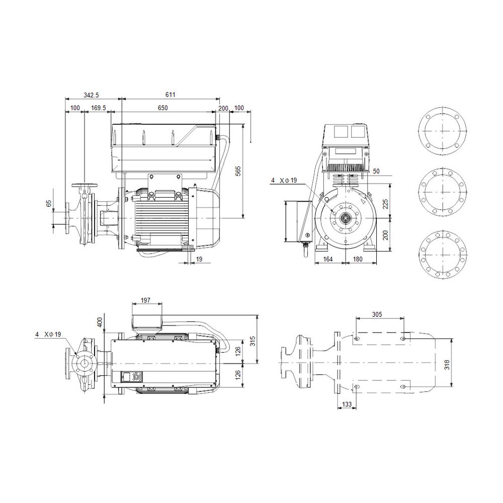 Grundfos Blockpumpe NBE 80-160/177ADSF2LESBQQERW1, 2955/min 30kW 16 bar, Förderhöhe ... GRUNDFOS-92942778 5715121912983 (Abb. 3)