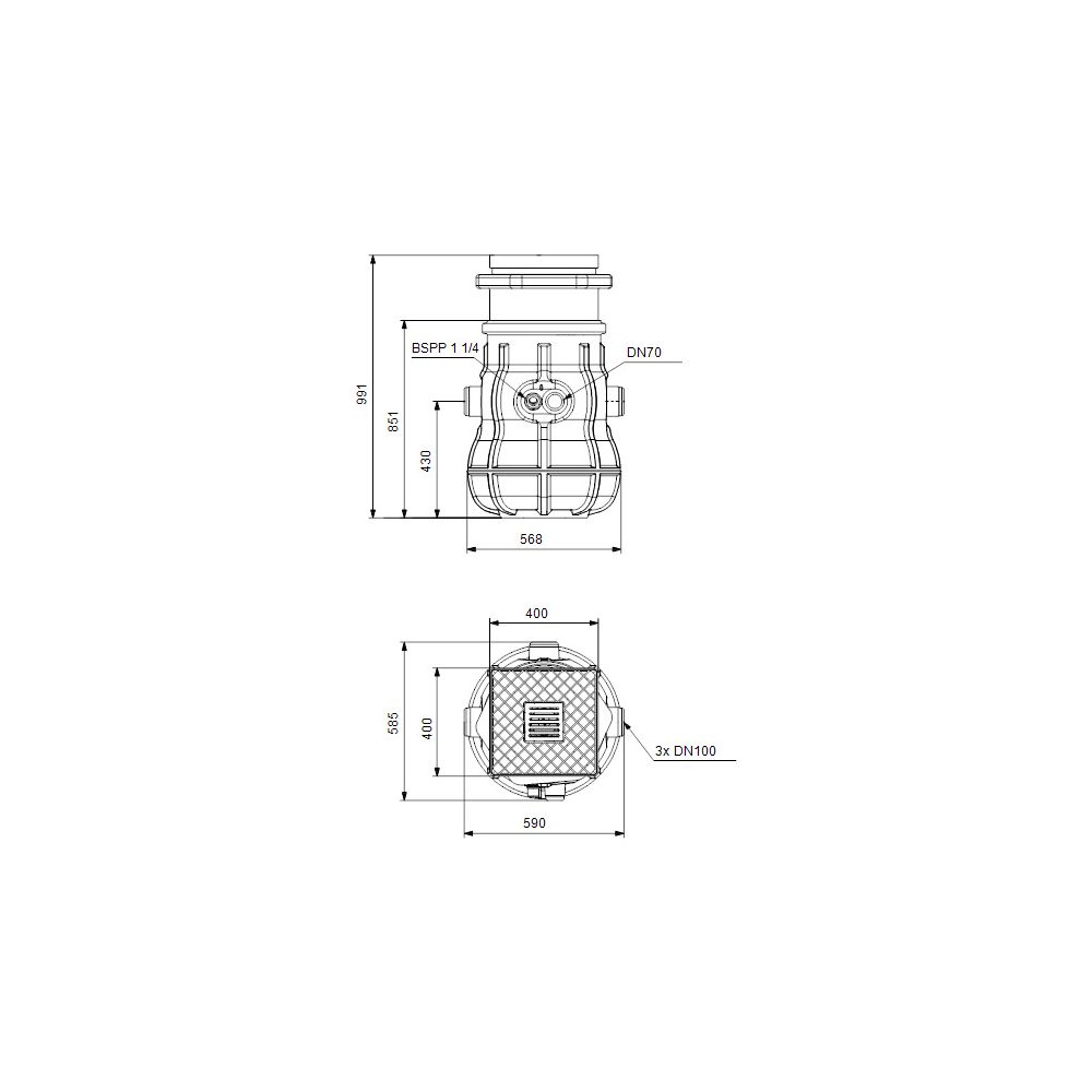 Grundfos Sammelbehälter Schmutzwasserhebeanlage Liftaway B 120-1 Einzelanlage... GRUNDFOS-92613179 5715117073926 (Abb. 3)