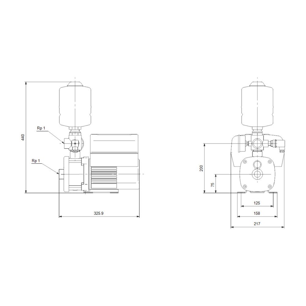 Grundfos Druckerhöhungsanlage Hydro Mono CMBE 3-62, 440x217mm 1,1kW 10 bar max. Förd... GRUNDFOS-98374701 5711493909415 (Abb. 3)