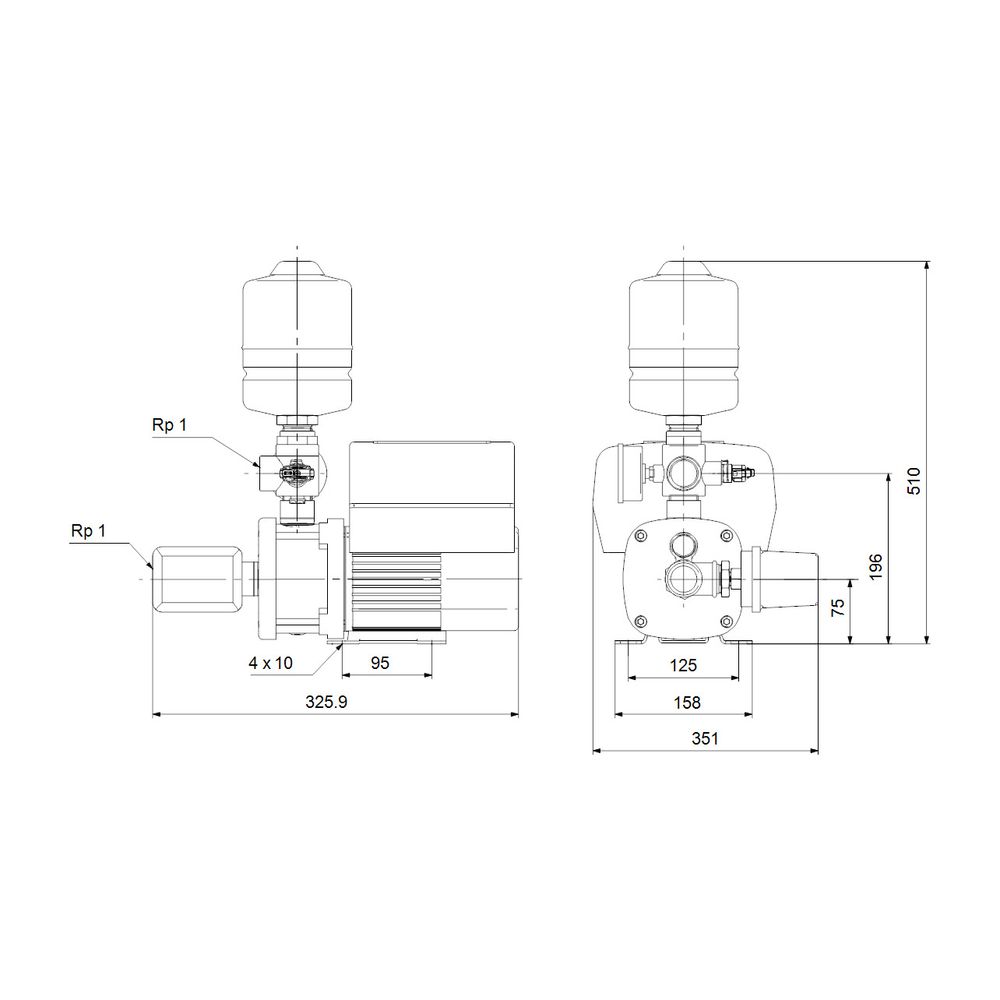Grundfos Druckerhöhungsanlage Hydro Mono CMBE 3-62, 511x351mm 1,1kW 10 bar max. Förd... GRUNDFOS-98563709 5711497247605 (Abb. 3)