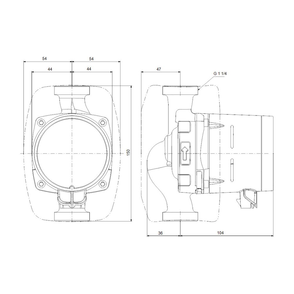 Grundfos Hocheffizienz Umwälzpumpe ALPHA1 20-60 N 150mm, 230V 6H 1 1/4" max. Förderh... GRUNDFOS-99452327 5713829350410 (Abb. 3)