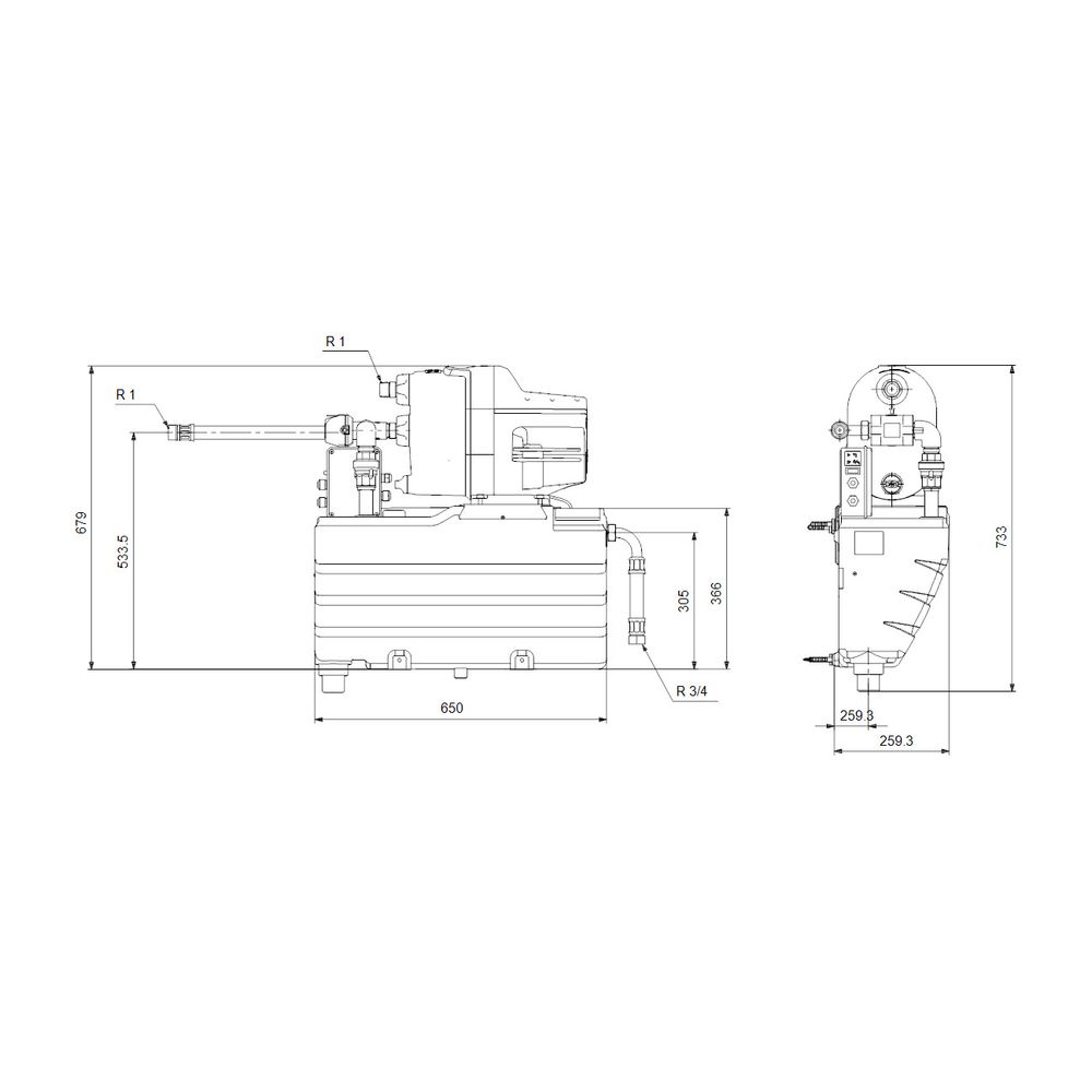 Grundfos Hauswasserwerk Scala1 System 3-45, 1x230V 50Hz max. Förderhöhe 44m max. Vol... GRUNDFOS-92947788 5715122000757 (Abb. 3)