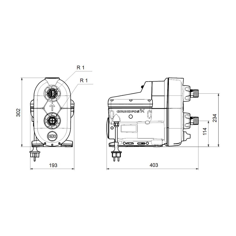 Grundfos Hauswasserwerk SCALA2 3-45, 200-240V 50/60HZ max. Förderhöhe 45m max. Volum... GRUNDFOS-93013252 5715122954975 (Abb. 3)