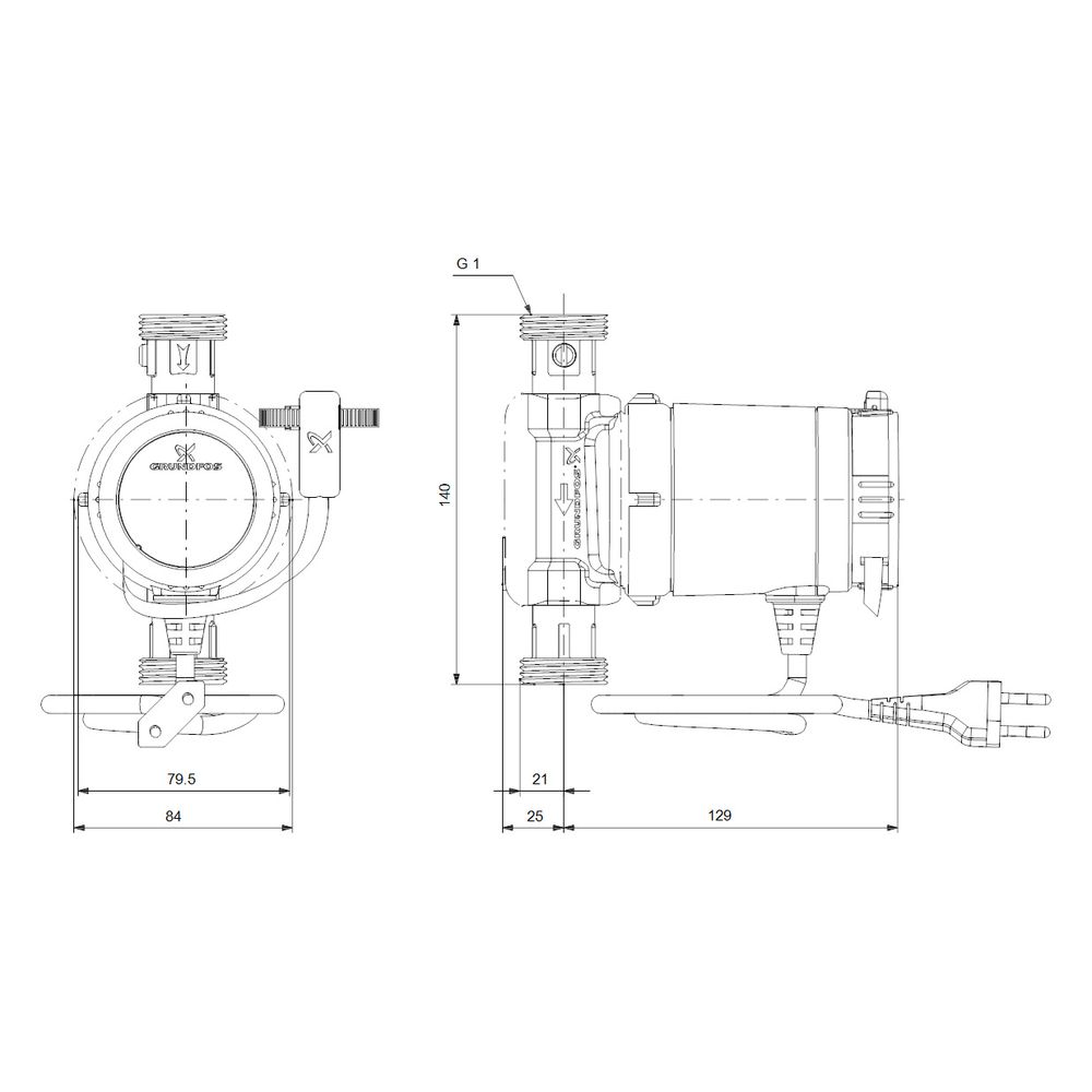 Grundfos Zirkulationspumpe COMFORT 15-14 BX TA, 10 bar Einbaulänge 140mm max. Förder... GRUNDFOS-99302332 5713826878948 (Abb. 3)