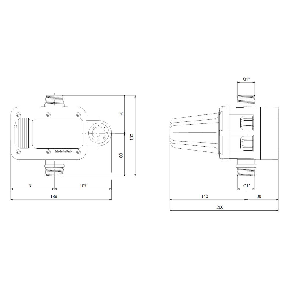 Grundfos Druckmanager PM PLUS 1x115-230V 50/60Hz Schuko, Zubehör für Hauswasseranlag... GRUNDFOS-93264954 5715470048524 (Abb. 3)