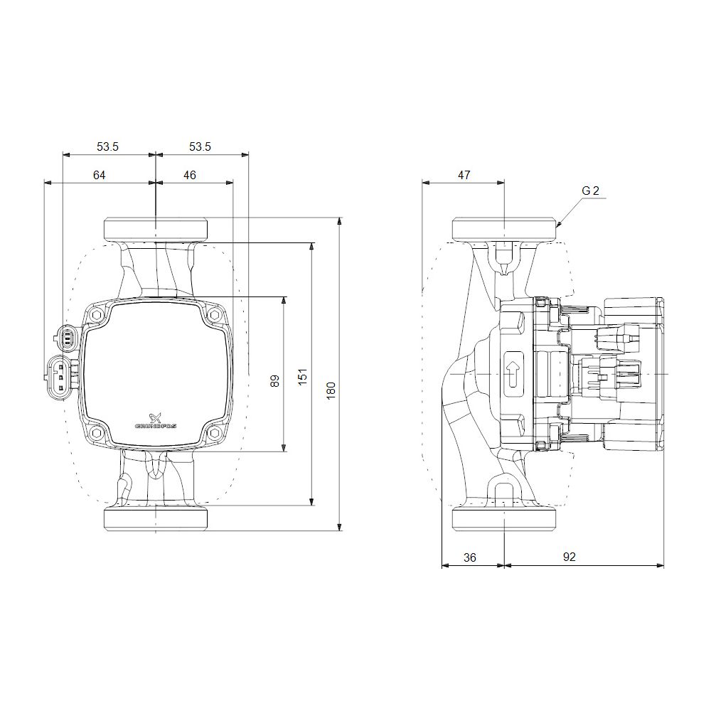 Grundfos Hocheffizienz Umwälzpumpe ALPHA2 GO 32-60 180mm, 220-240V 9H 2" max. Förder... GRUNDFOS-93074238 5715467404654 (Abb. 7)