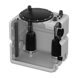 Grundfos Abwassersammelbehälter Hebeanlage DUOLIFT.270.40.CC, 800x700x600mm Volumen ... GRUNDFOS-97642386 5700310042329 (Abb. 1)
