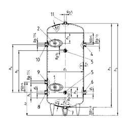 GRUNDFOS Zubehör für Unterwasserpumpen Druckkessel 150l 6bar verzinkt... GRUNDFOS-92832375 5700392475664 (Abb. 1)