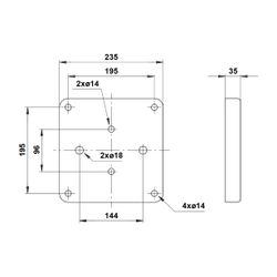 Grundfos Montageplatte für Einzelpumpen DN 40-100, Zubehör für Trockenläuferpumpen TP,... GRUNDFOS-485031 5708601053993 (Abb. 1)