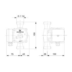 Grundfos Zirkulationspumpe UP 20-15 N, 10 bar Einbaulänge 150mm max. Förderhöhe 1,5m... GRUNDFOS-59641500 5708601058738 (Abb. 1)