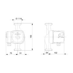 Grundfos Zirkulationspumpe UPS 25-40 N, 10 bar Einbaulänge 180mm max. Förderhöhe 4m ... GRUNDFOS-96913060 5700313543083 (Abb. 1)