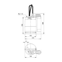 Grundfos Kellerentwässerungspumpe Unilift KP250-AV-1, 0,25kW 1x230V, max. Förderhöhe... GRUNDFOS-012H1400 5700391116544 (Abb. 1)