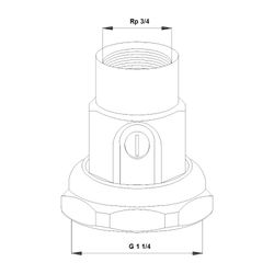 Grundfos Kugelventilsatz mit ÜM G 1 1/4"xRp 1 1//4", Zubehör für Umwälzpumpen... GRUNDFOS-519807 5700392196484 (Abb. 1)