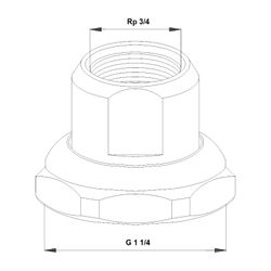 Grundfos Rohrverschraubungssatz G 1 1/4"xRp 3/4" Ms, Zubehör für Umwälzpumpen... GRUNDFOS-529982 5708601050008 (Abb. 1)