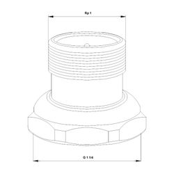 Grundfos Rohrverschraubungssatz G 1 1/4"xR 1" Rg, Zubehör für Umwälzpumpen... GRUNDFOS-525197 5700390265700 (Abb. 1)