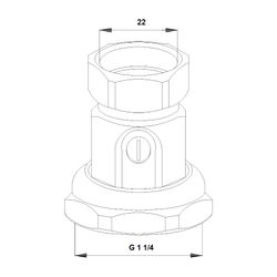 Grundfos Kugelventilsatz mit ÜM G 1 1/4"x22mm, Zubehör für Umwälzpumpen... GRUNDFOS-519801 5708601054648 (Abb. 1)