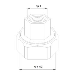 Grundfos Verbindungs-Satz G 1 1/2"/Rp 1" mit Dichtung Grauguss, Mechanisches Zubehör... GRUNDFOS-99672022 5713832717750 (Abb. 1)