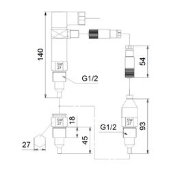 Grundfos Differenztemperaturgeber ESTD 0-20K, Zubehör für Trockenläuferpumpen... GRUNDFOS-96409362 5700391268533 (Abb. 1)