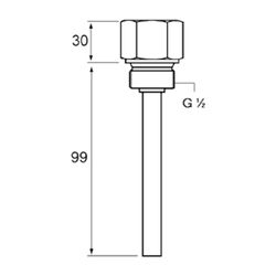 Grundfos Einschraub-Eintauchrohr 100mm, Zubehör für Steuer- und Regelsystem... GRUNDFOS-96430202 5700392947154 (Abb. 1)