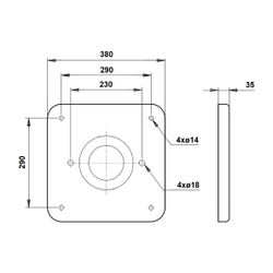 Grundfos Montageplatte, Zubehör für Trockenläuferpumpen TP, TPE Serie 1300... GRUNDFOS-96536246 5700397566855 (Abb. 1)