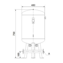 Grundfos Membran-Druckkessel DT5-800 PN10 DN 80, Zubehör für Druckerhöhungsanlange... GRUNDFOS-96870295 5700312377962 (Abb. 1)