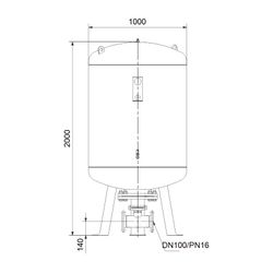 GRUNDFOS Zubehör für Druckerhöhungsanlange Membran-Druckkessel DT5-2000 PN16 DN100... GRUNDFOS-96787659 5700310317151 (Abb. 1)