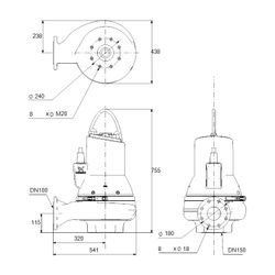 Grundfos Schmutzwasserpumpe Freistromlaufrad SLV.100.100.30.EX.4.50D.C, 3kW 6 bar, b... GRUNDFOS-98626610 5711498476011 (Abb. 1)