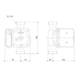 Grundfos Zirkulationspumpe UPS 20-62 N, 10 bar Einbaulänge 150mm max. Förderhöhe 6,2... GRUNDFOS-95906736 5700315392818 (Abb. 1)