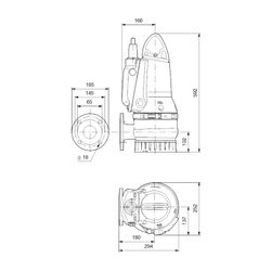 Grundfos Schmutzwasserpumpe DP10.65.26.E.2.50B, 3x400V 2,6kW 6 bar, max. Förderhöhe ... GRUNDFOS-96877506 5700312521419 (Abb. 1)