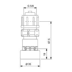 Grundfos Fußventil FV-NL-G5/8 PE/T/C U2, Zubehör für Dosierpumpen... GRUNDFOS-98070952 5710628437700 (Abb. 1)