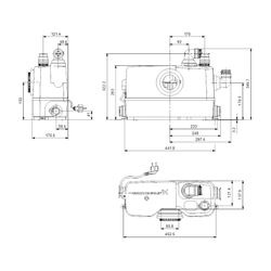 Grundfos Kleinhebeanlage Sololift2 WC-3, 453x176x347mm 0,6kW 230V, 2800/min max. För... GRUNDFOS-97775315 5710624187241 (Abb. 1)