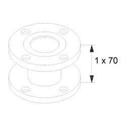 Grundfos Ausgleichsstücksatz A40-70 DN 40 PN10, Zubehör für Umwälzpumpen... GRUNDFOS-539721 5700390864583 (Abb. 1)