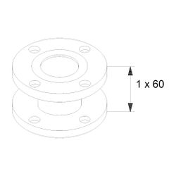 Grundfos Ausgleichsstücksatz A50-60 DN 50 PN10, Zubehör für Umwälzpumpen... GRUNDFOS-549824 5700390882907 (Abb. 1)