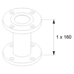 Grundfos Ausgleichsstück A65-160 DN 65 PN 6, Zubehör für Umwälzpumpen... GRUNDFOS-559923 5700390883782 (Abb. 1)