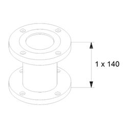 Grundfos Ausgleichsstücksatz A80-140 DN 80 PN10, Zubehör für Umwälzpumpen... GRUNDFOS-569827 5700391339288 (Abb. 1)