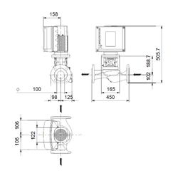 Grundfos Trockenläuferpumpe elektronisch geregelt TPE2 50-120 N-A-F-A-BQQE-EYB, 3x38... GRUNDFOS-98437893 5711495010898 (Abb. 1)
