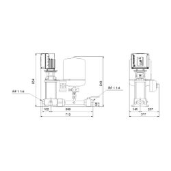 Grundfos Druckerhöhungsanlage Hydro Solo-E CRE 10-3, 1200x440mm 2,2kW 10 bar max. Fö... GRUNDFOS-98453520 5711495309398 (Abb. 1)