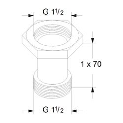 Grundfos Ausgleichsstücksatz A4 1 1/2"x1 1/2" 1x70, Zubehör für Umwälzpumpen... GRUNDFOS-535043 5700390863753 (Abb. 1)