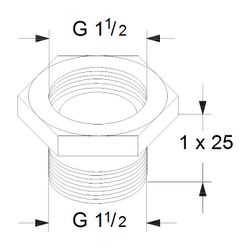Grundfos Ausgleichsstücksatz A5 1 1/2"x1 1/2" 1x25, Zubehör für Umwälzpumpen... GRUNDFOS-535044 5700390863791 (Abb. 1)