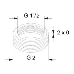 Grundfos Ausgleichsstücksatz A6 1 1/2"x2", Zubehör für Umwälzpumpen... GRUNDFOS-535045 5700390863821 (Abb. 1)