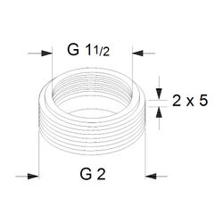 Grundfos Ausgleichsstücksatz A7 1 1/2"x2" 2x5, Zubehör für Umwälzpumpen... GRUNDFOS-535046 5700390863876 (Abb. 1)