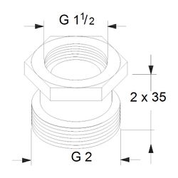 Grundfos Ausgleichsstücksatz A8 1 1/2"x2" 2x35, Zubehör für Umwälzpumpen... GRUNDFOS-535047 5700390863920 (Abb. 1)