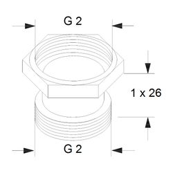 Grundfos Ausgleichsstücksatz A10 2"x2" 1x26, Zubehör für Umwälzpumpen... GRUNDFOS-535049 5700390863999 (Abb. 1)