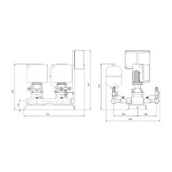 Grundfos Druckerhöhungsanlage Hydro Multi-E 2 CRIE 1-9, 755x832mm 0,75kW 16 bar max.... GRUNDFOS-98486614 5711495952808 (Abb. 1)