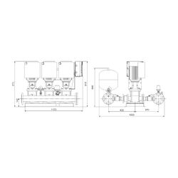 Grundfos Druckerhöhungsanlage Hydro Multi-E 3 CRIE 20-4, 991x1184mm 7,5kW 16 bar max... GRUNDFOS-99133603 5712607366889 (Abb. 1)