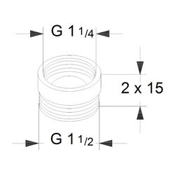 Grundfos Ausgleichsstücksatz A1 G 1 1/4"xG 1 1/2" 2x15mm, Zubehör für Umwälzpumpen... GRUNDFOS-535040 5700390863654 (Abb. 1)